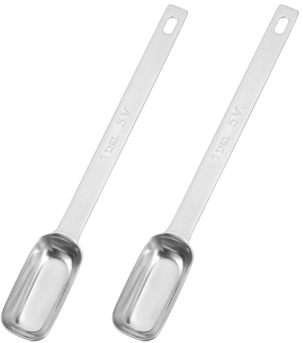 2 Stück Edelstahl Kaffeelöffel Portionierer,5 ml Teelöffel Messlöffel,Mini-Messlöffel für Kaffee,Salz,Zucker