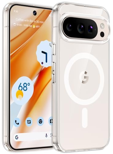 TAURI Hülle für Google Pixel 10 Pro XL 6,8 Zoll - Durchsichtig | Kompatibel mit MagSafe und Pixelsnap, Transparent Rückseite, Schutz nach Militärstandard, Stoßfest Magnetisch Handyhülle