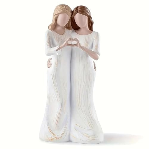 moyiw Sister Gifts for Best Friends, Sisters Statue, Desktop Ornament - Hand-Painted Resin Figurine, Friendship Gifts for Women, Unique Birthday, Anniversary