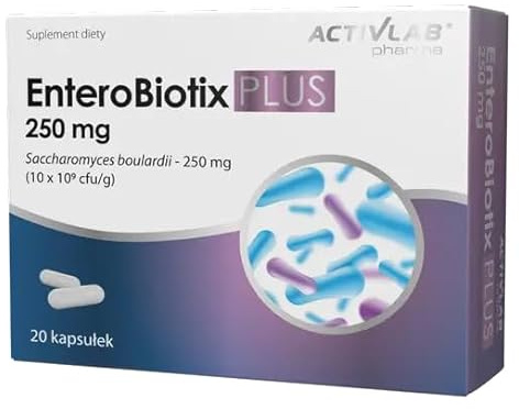 Activlab Pharma EnteroBiotix PLUS 250 mg – Saccharomyces boulardii – Probiotische Hefe – Unterstützung der Darmflora bei und nach Antibiotikatherapie – Mit Inulin Präbiotikum – 20 Kapseln