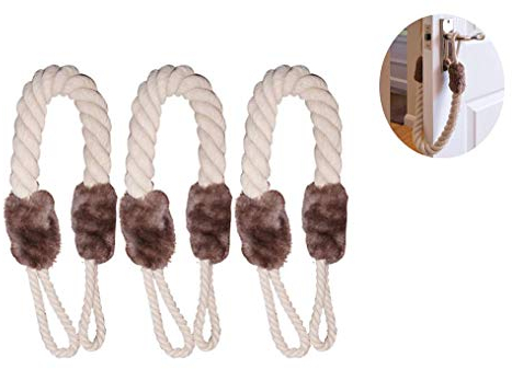 Rmeet Türkordel,3 PCS Pack Türstopper Kinder Türkordeln Klemmschutz Haustiere Verletzungen für Haustiere Kinder Kordel Weiß