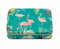 Sara Miller Small Rectangular tin 142 x 100 x 37mm Turquoise Flamingos