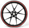Felgenrandaufkleber Felgenrand Stripes Breite 7mm Matt Glanz Carbon mit Montagetool 16 17 18 19 Zoll Zubehör für Auto Motorrad Felgen Aufkleber (Matt Rot)