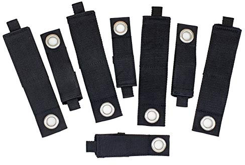IQ-Handel Kabelbinder 12 x große, Schwarz, Nylon, Hook and Loop mit Öse, Extra Stark