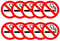 Haobase 10 señales de prohibición de fumar, vinilo autoadhesivo (7 cm x 7 cm)