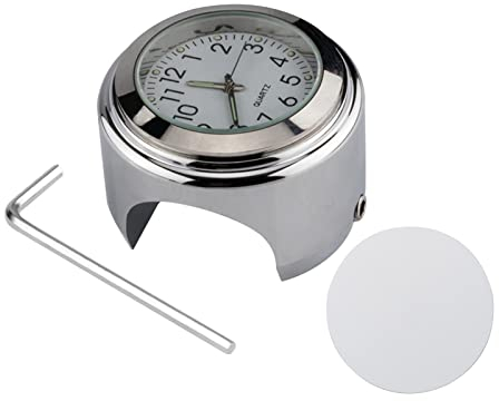 Shkalacar Universal Motorrad Lenker Uhr, Fahrradthermometer, Wasserdichter Uhr für Motorradlenker, Fahrräder, 22 mm-25,4 mm, 7/8 Zoll- 1 Zoll Lenker