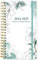 Taschenkalender 2024-2025 - A6 Wochenplaner Monatsplaner Juli 2024 - Juni 2025, 9,5 x 17,1 cm mit flexiblem Einband, Tabs, starker Doppeldrahtbindung, Innentasche, Blaugrün Blumen