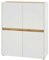 Furn.Design Highboard in weiß und Eiche Wotan Büroschrank Kommode Stauraumschrank für Homeoffice und Büro Anrichte Wohnzimmerschrank Mehrzweckschrank 100 x 122 Center (Highboard)
