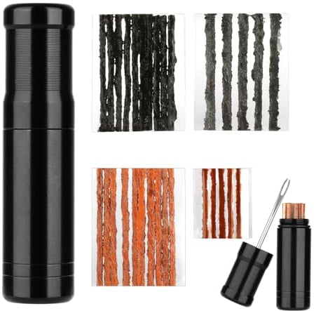 Sheryl&Rain Tubeless MTB Reparaturset, Fahrradreifen Pannen Set Inklusive1 Reifenreparatur Gabelreibahle und 30 Klebestreifen für Fahrradreifen Befestigungswerkzeuge(5 x 2 mm+20 x 3.5 mm+5 x 6 mm)