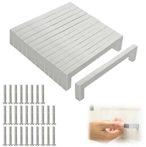 APACALI 14 Pack Kitchen Cupboard Handles, 160mm Kitchen Door Handles, Stainless Steel Kitchen Cabinet Handles, Silver Handles for Cupboards, Drawer, Cabinet, Furniture Decoration