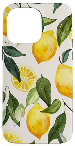 Muster Kunst Zitrone Obst Vintage Hülle für iPhone 14 Pro Max