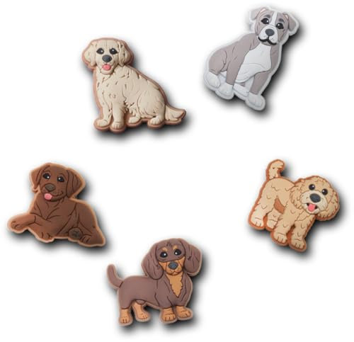 Crocs Unisex-Erwachsene Doggie Doodle 5 Pack Schuhanhänger, Mehrfarbig