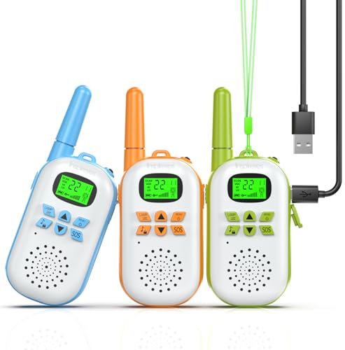 Inspireyes Walkie Talkie Kinder Aufladbar, 48 Stunden Arbeitszeit, 8 Kanäle 2-Wege-Radio, Geschenke für Jungen Mädchen, Outdoor Wandern Camping, 3-12 Jahre altes Spielzeug