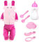 Baby Puppe Zubehör -Babypuppe Fütterung und Pflege Set mit Flasche Puppenmantel und Hosen für Mädchen Spielzeug Geschenk, Puppenzubehör Puppenkleidung passen 14-16 Zoll 18 Zoll und 43 cm Puppe