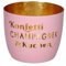 Gift Company Madras, Windlicht, M, Motiv: Konfetti, Champagner & Kuchen, rosa/Gold