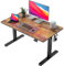 FEZIBO Electric Height Adjustable Standing Desk, 60x100cm Ergonomic Home Office Table with Splice Board & Rustic Wood Grain Surface, Upgraded Stable Steel Frame for Sit-Stand Workstation