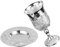 Ipetboom Copa de Kidush Plateada con Platillo Juego de Copas de Vino Judaica Festivo para Pésaj para y Celebraciones