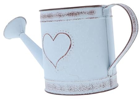 LOORGVEL Regadera de Hierro Estilo Vintage para Jardinería y Decoración Maceta Rústica con Forma de Corazón para Balcones y Huertos Domésticos