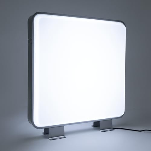 TFGXUE LED Leuchtkasten Doppelseitige, 60 x 60 cm Quadratisch LED Werbetafel, Blockbuster Leuchtbox, Leuchtkastenschild Outdoor, Werbeschild Beleuchtet für Restaurants Imbissbuden, Geschäfte