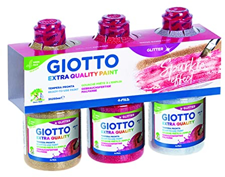GIOTTO Gouache Extra Quality - Assortiment pailleté 3 x 250ml