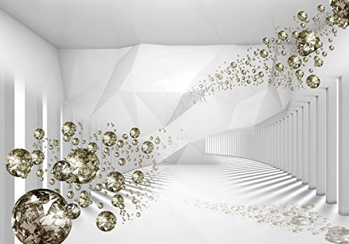 decomonkey Fototapete selbstklebend 3d Effekt Abstrakt 392x280 cm XL Selbstklebende Tapeten Wand Fototapeten Tapete Wandtapete klebend Klebefolie Diamanten Modern