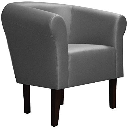 FORTISLINE Clubsessel Loungesessel Cocktailsessel Monaco 2 Kunstleder W425_09 (Grau)