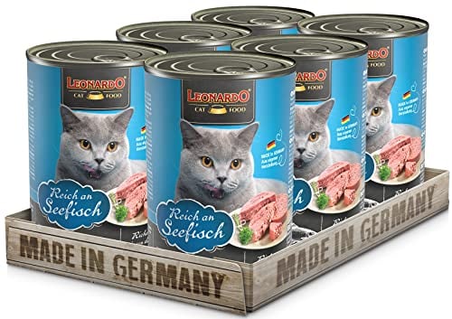 LEONARDO Nassfutter [6x200g Seefisch] | Getreidefreies Nassfutter für Katzen | Feuchtfutter Alleinfutter aus der Dose