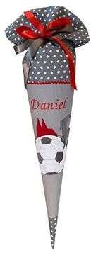 Glückspilz I Schultüte mit Namen personalisiert I 1. FC Köln Hennes Effzeeh I Zuckertüte aus Stoff I Grau (Schultüte + Rohling)