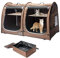Mispace Portable Cat Cage with Two Compartments - Easy to Fold and Carry - Comfortable Travel Cage for Puppy and Dog with Portable Carry Bag/Two Hammocks/Mat and Litter Tray