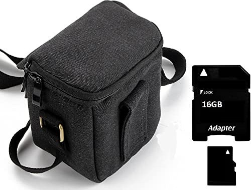 K-S-Trade Camara Case For Sony ZV-1 Compatible With Sony ZV-1 Camera Shoulder Carry Case Bag Shock Resistant Weather Protective Compact, Black + 16 GB Memory Card -