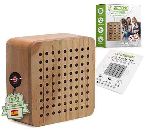 ISOTRONIC Ultraschall Mäuseabwehr zum Mäuse & Ratten vertreiben – Schädlingsvertreiber für Dachboden, Keller, Garage & Garten – Mäuseschreck ohne Gift & Mausefalle – 40m² Wirkungsbereich (1 Stück)