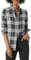 Amazon Essentials Damen Regular-Fit Leichtes Kariertes Langarm-Flanellhemd, Schwarz Weiß Großes Karo, M