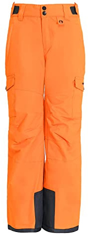 Arctix Kids Snow Sports Cargo Snow Pants with Articulated Knees, Burnt Orange, Large