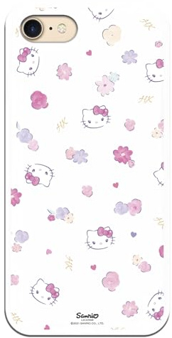 Personalaizer Hülle für iPhone 7 - iPhone 8 - SE 2020 - SE 3(2022) mit Hello Kitty Design und Blumenmuster - Kawaii-Stil - Flexible transparente TPU-Silikon-Hülle