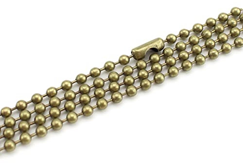 CleverDelights 2,4 mm Kugelketten, Antik-Bronze, 20 Stück – 61 cm Länge