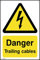 Danger Trailing Cables - 75mm x 100mm - 1.2mm Rigid Plastic Drilled Sign (WEH58)