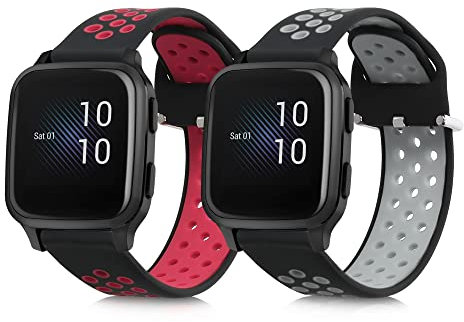 kwmobile 2x Sportarmband kompatibel mit Garmin Venu Sq Music/Sq Armband - Fitnesstracker Band Set aus TPU Silikon