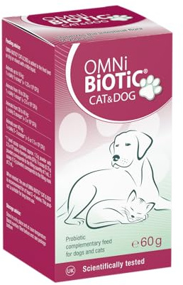 OMNi BiOTiC CAT & DOG | Probiotic for Cats & Dogs with Digestive Problems | Easy to Use with Wet or Dry Food | Suitable for Cats and Dogs of all Ages | Probiotic Powder | 60 g