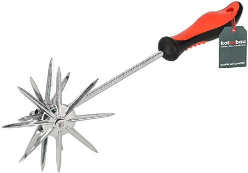 KOTARBAU® Sternfräse Gartenfräse Rotationskultivator manuell Kohlenstoffstahl 370 mm