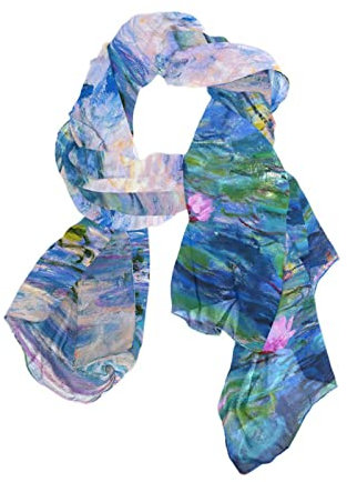 Water Lilies Damen Langer Schal Schal Wrap Weich Mode Leichte Chiffon Seidenschals, Seerosen