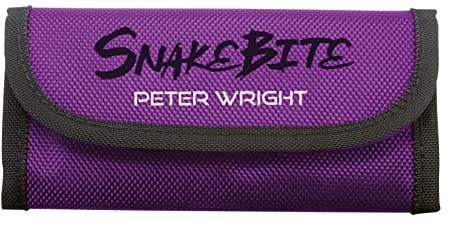 RED DRAGON Peter Wright Snakebite Trifold Dart Brieftaschel - Schwarz und Lila