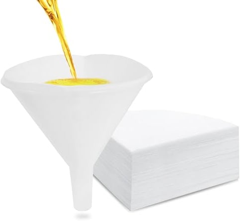 Confezione da 50 Coni Filtranti in Tessuto Non Tessuto Filtri Olio per Friggitrice da 4,5 Pollici con 1 Supporto per Cono per Ristoranti, Cucine, caffè, Camion di Cibo, Hotel