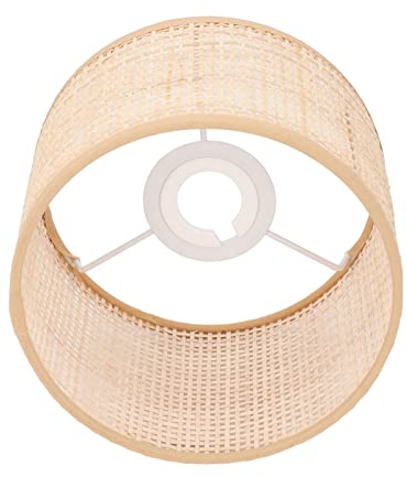 Marhynchus Vintage Rattan Lampenschirm E27 E14 Lampenfassung Geflochtener Korb Kronleuchter Hängetisch Bodenleuchte Abdeckung