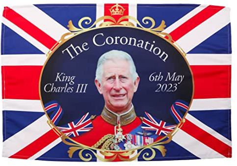 Toyland® 75 cm x 50 cm King Charles III Union Jack Krönung Geschirrtuch – Zubehör für Zuhause und Küche – britische Krönungs-Souvenirs