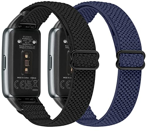 YCHDDER Elastisches Nylon Armband kompatibel mit Huawei Band 6/Huawei Band 6 Pro/Honor Band 7 Armband,Verstellbare Aatmungsaktive Sport Ersatzarmband für Herren Damen