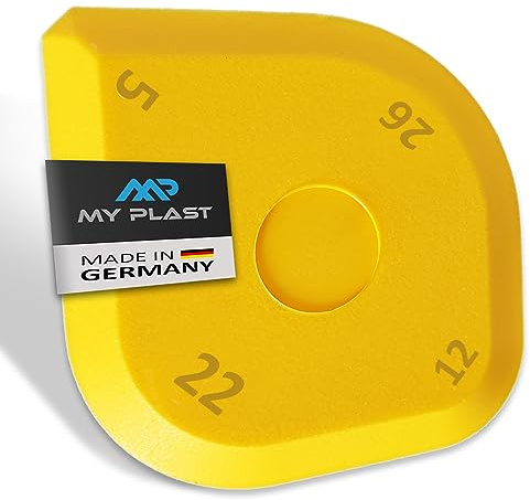 My Plast Fugenglätter Nr. 4 - Gelb - 5/12/22/26 mm, 10 Stück | Silikon-Abzieher für konvexe Fuge - Fliesen-Fugenabzieher für gewölbte Außenkanten - Made in Germany