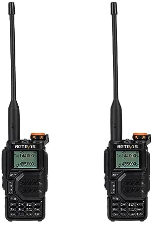 Retevis RA79 Walkie Talkies, Dual Band Ham Radio with 1400mAh Battery, 2m/70cm/FM/AM, Support VFO/CPS/Chirp, 2 Way Radio for Hunting, Travelling, Hiking, Long Range Walkie Talkies (2Pcs)