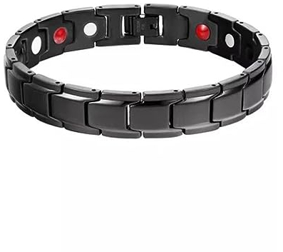 AMZLORD 1er Ultrastarkes Titan Magnetarmband for Damen Männer, Antistatischer Magnet Armbänder Gewichtsverlust Armband, Titanstahl Magnetisches Titan Armband Anti-Ermüdungsband (Schwarz)