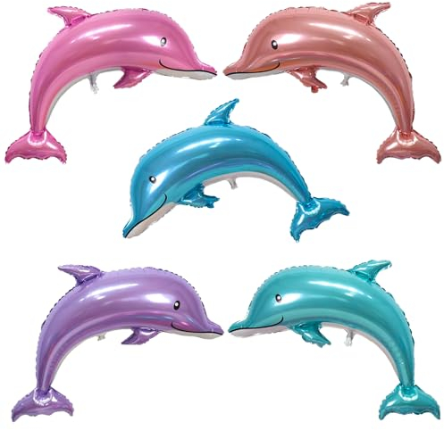 Folienballon Dolphin, Kinder Geburtstag Delphin Ballon, Deko Geburtstag Ballon, Hochwertiger Folienballon, Delfin Deko Geeignet für Geburtstagsfeier, Veranstaltungsthema, Heimdekoration