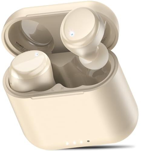 TOZO T6 Bluetooth Kopfhörer Kabellos In Ear Kopfhörer Touch Control mit Kabellosem Ladecase, IPX8 Wasserdicht Ohrhörer Bluetooth, Integriertem Mikrofon, Premium-Tiefbass Ohrhörer für Sport Schwarz